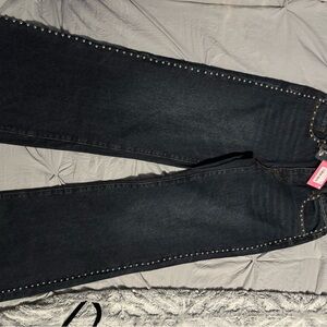 Edikted Dark Denim Jeans with Silver Accents